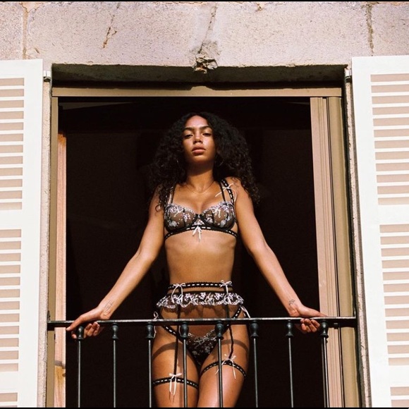 3 PIECE FOR LOVE & LEMONS Angelica Scoop Bra Garter Thong set - Picture 5 of 16